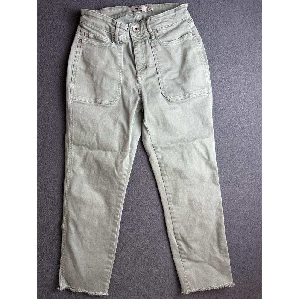 Vineyard Vines Marie Patch Pocket Womens 27 Green High Rise Straight Crop
